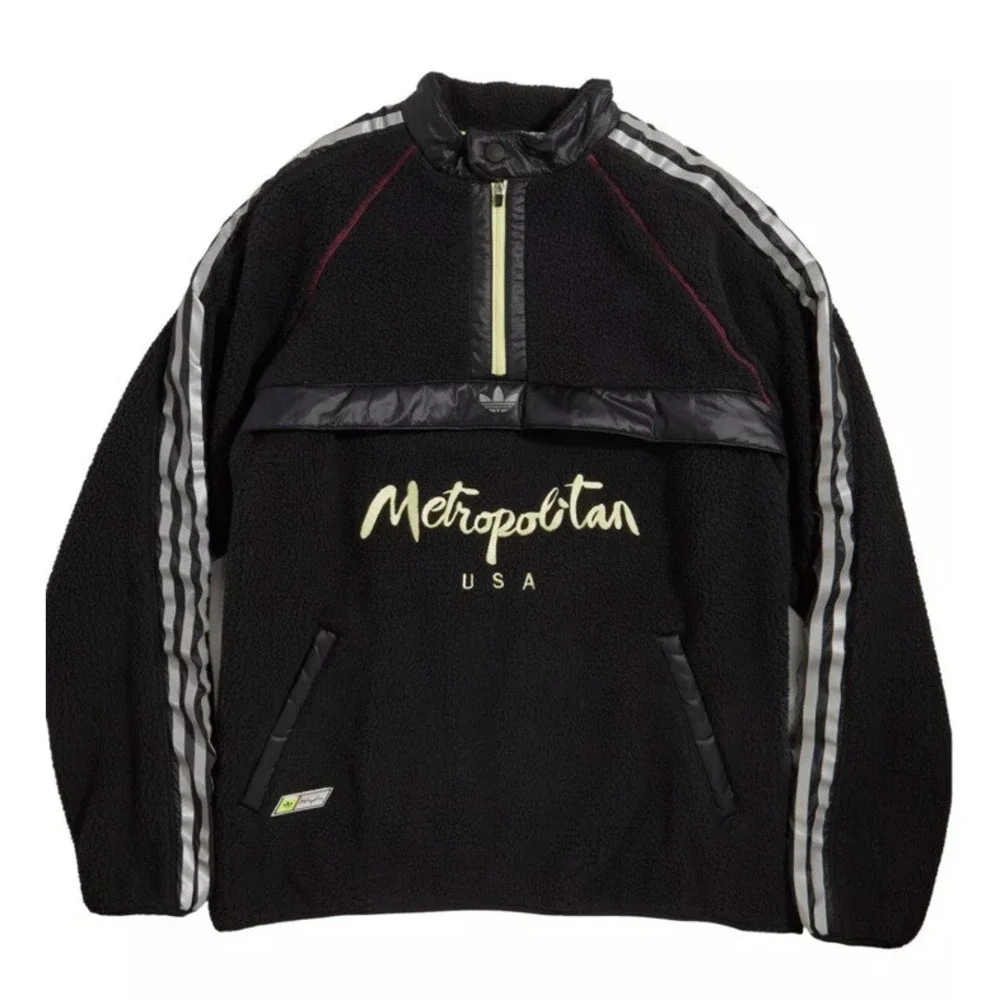 Adidas Metropolitan‎ Colab HD Sz L Large Black Yellow Skate Sk8 Pullover $150